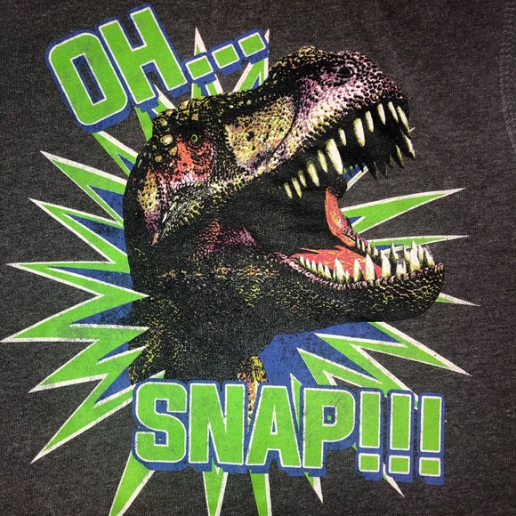 FADED GLORY SIZE 8 GRAY “OHH…SNAP!” DINOSAUR MUSCL - Picture 2 of 4